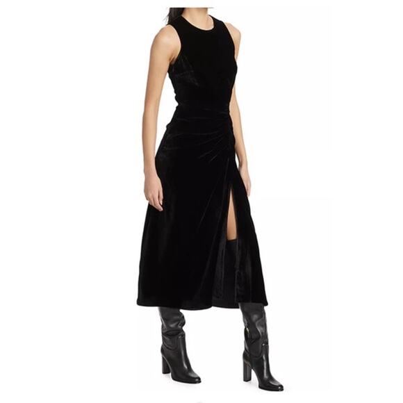 Ulla Johnson Cornelia Velvet Sleeveless Midi Dress in Black Size 0 $790 - Picture 6 of 13